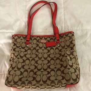Coach signature canvas tote